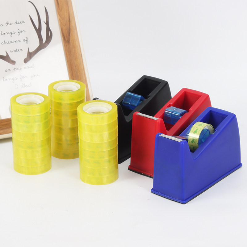 Full Edge Premium Adhesive Tape Holder Stationery Tape Holder Large Adhesive Tape Holder Transparent Adhesive Tape Cutter Small Adhesive Tape Cutter