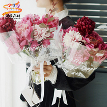 Full edge flower New Net red ins wind thickened 5 8 Silk OPP English cellophane bouquet gift wrapping paper