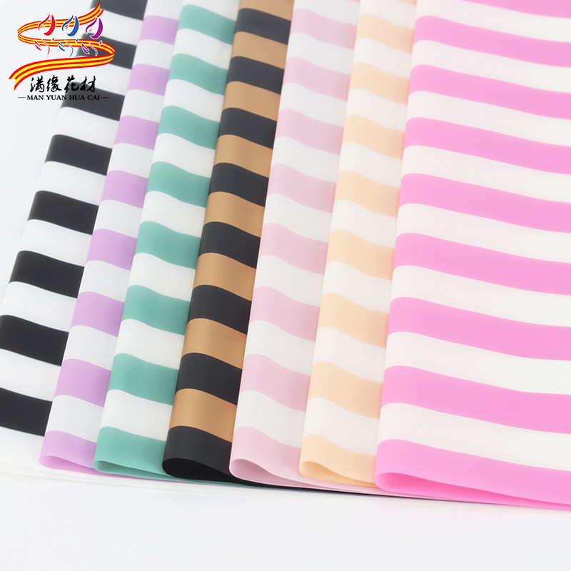 New flowers Packaging paper Korean-style Waterproof Bouquet Gifts Packaging Floral Packaging Materials Straight White Striped Mist Pasta Paper