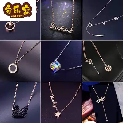 Japanese and Korean Fashion necklace female simple student choker titanium steel does not fade accessories pendant tide