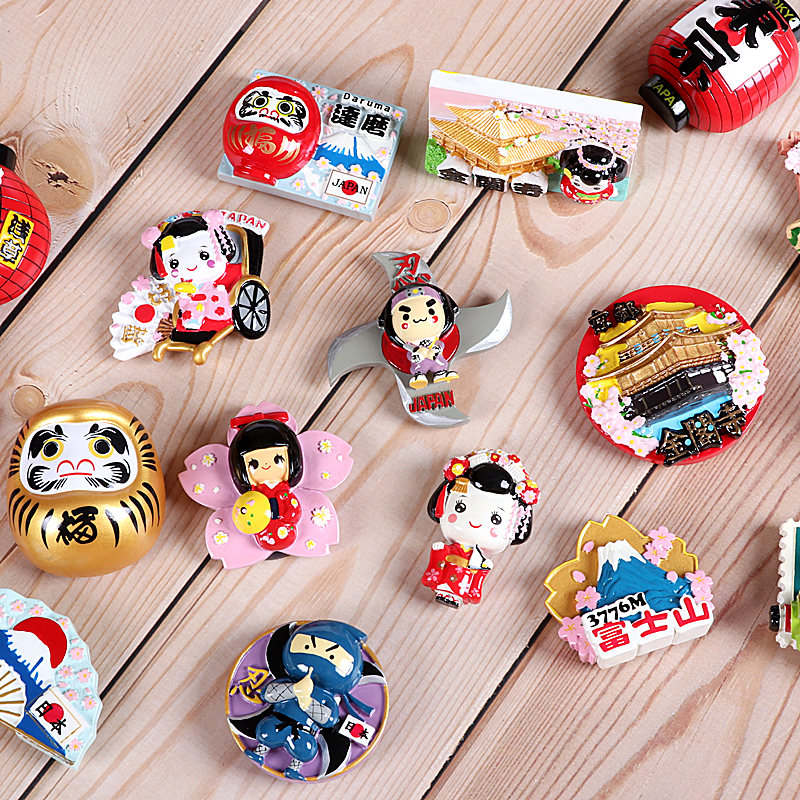 Characters stereoscopic resin Japan Tokyo scenery tourism Souvenir Fridge with magnet Japanese dance J Ninja Ninja decorum