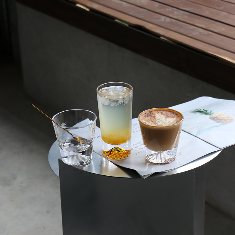 Japanese-style Mt. Fuji glass creative snow mountain glass crystal cherry glass whiskey glass net red ins iceberg glass