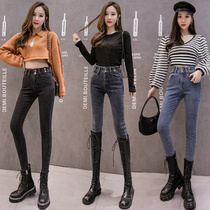 High-waisted jeans womens spring 2021 New slim body slim high elastic small feet fashion versatile pencil pants