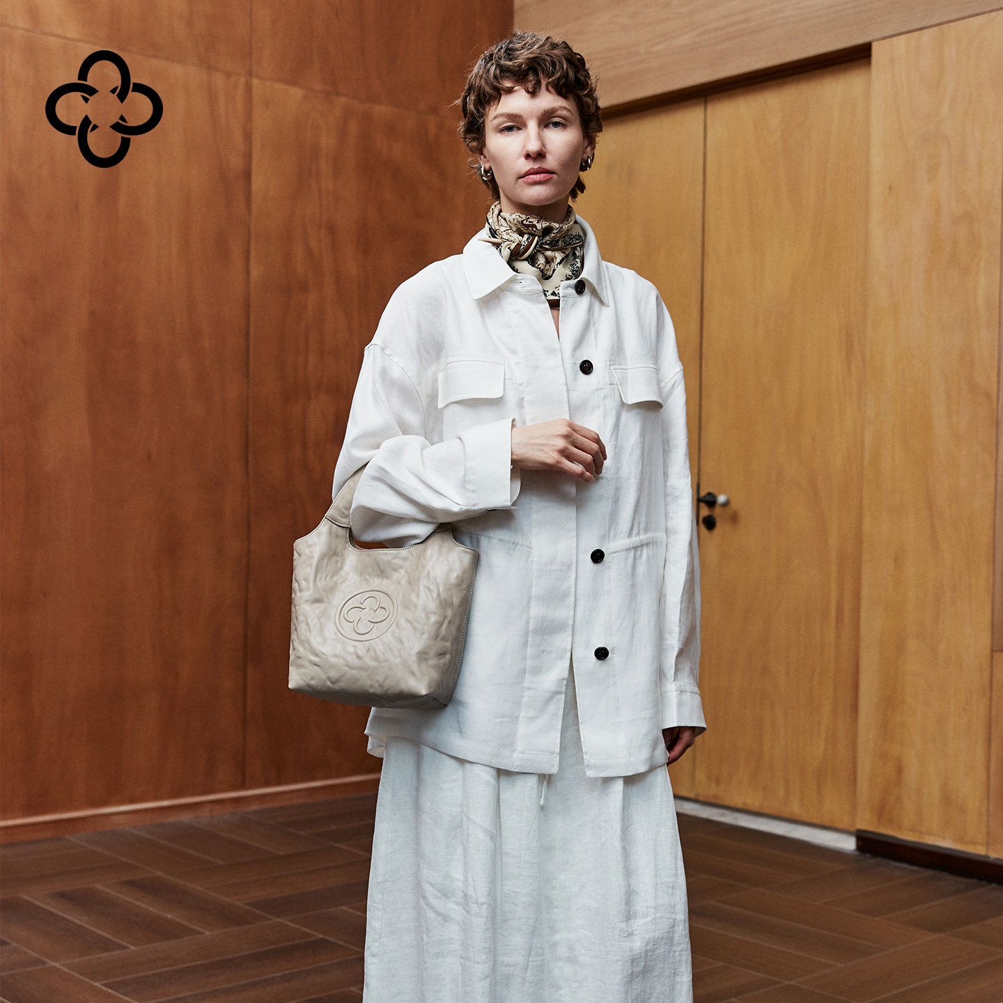 CASSILE Small Basket Bag, Sakura Pink Vegetable-Tanned Cowhide Pleated Handbag Shoulder Crossbody Bag, Xu Yiyang Style - Thumbnail 4