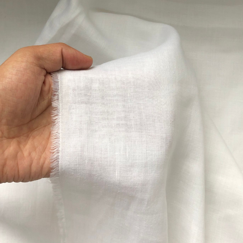 Imported Washed Pure White Pure Linen Natural Fabric Can Be Plant-Dyed, Wax-Dyed, Tie-Dyed, and Other Hand-Dyed in Its Natural Color