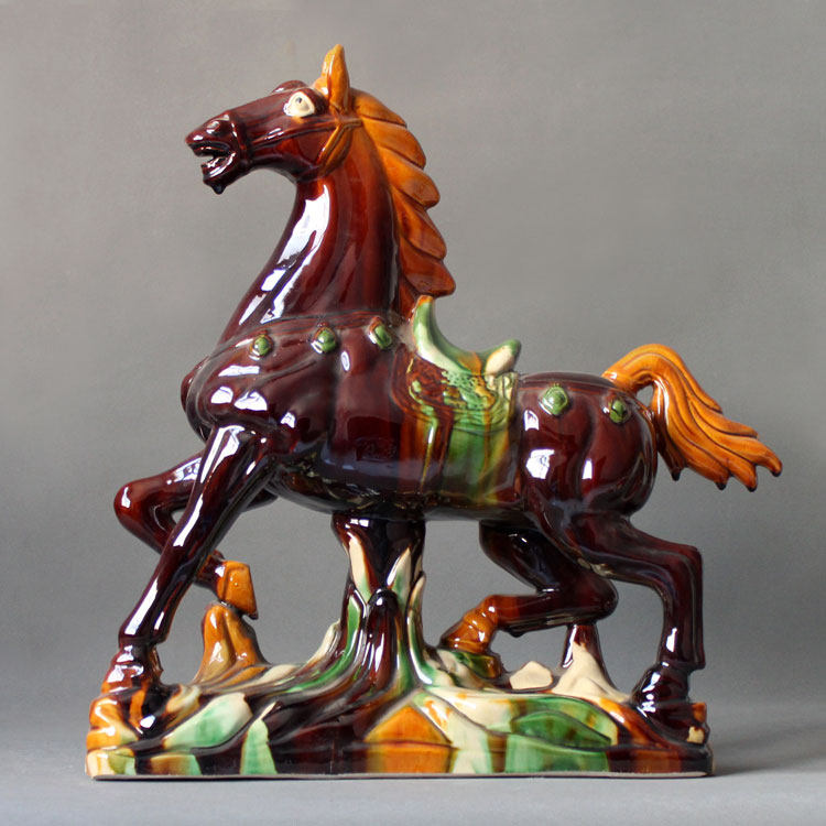 Tang Sancai Horse Ceramics Horse Grand Mati Rabbit Horse Send BMW Tricks Horse to Success Feng Shui Immediately Rich 