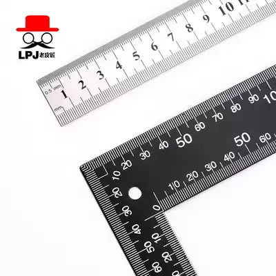 Steel plate ruler ruler straight angle ruler measuring ruler 90 degree corner ruler stainless steel ruler 30cm measuring tool
