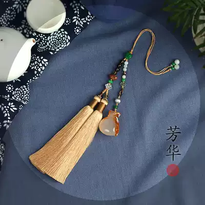 Original new car pendant Natural chalcedony carved money bag gourd high-end pendant Lucky holiday birthday gift