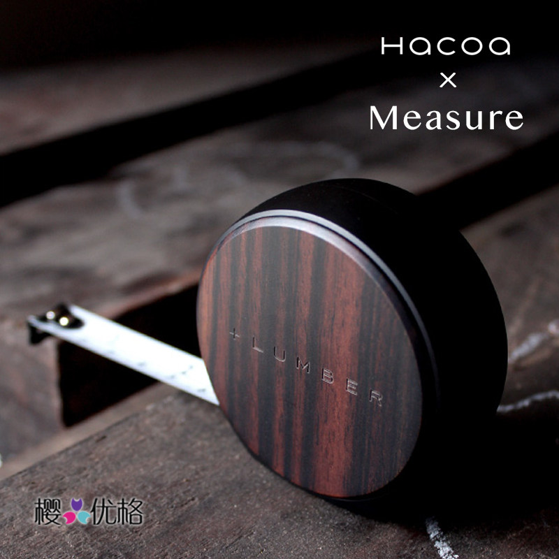 Hacoa LUMBER Japan Wooden Grocery Old Bunk Advanced Wood Measuring Metal Measuring Tape Can Be Lettering