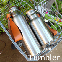 Hacoa X LUMBER Japanese traditional grocery old shop Wooden cover Metal straight Thermos (with cup cover)