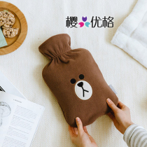 LINE FRIENDS Brown Bear Sally chicken warm baby hot water bottle soup woman hand warmer