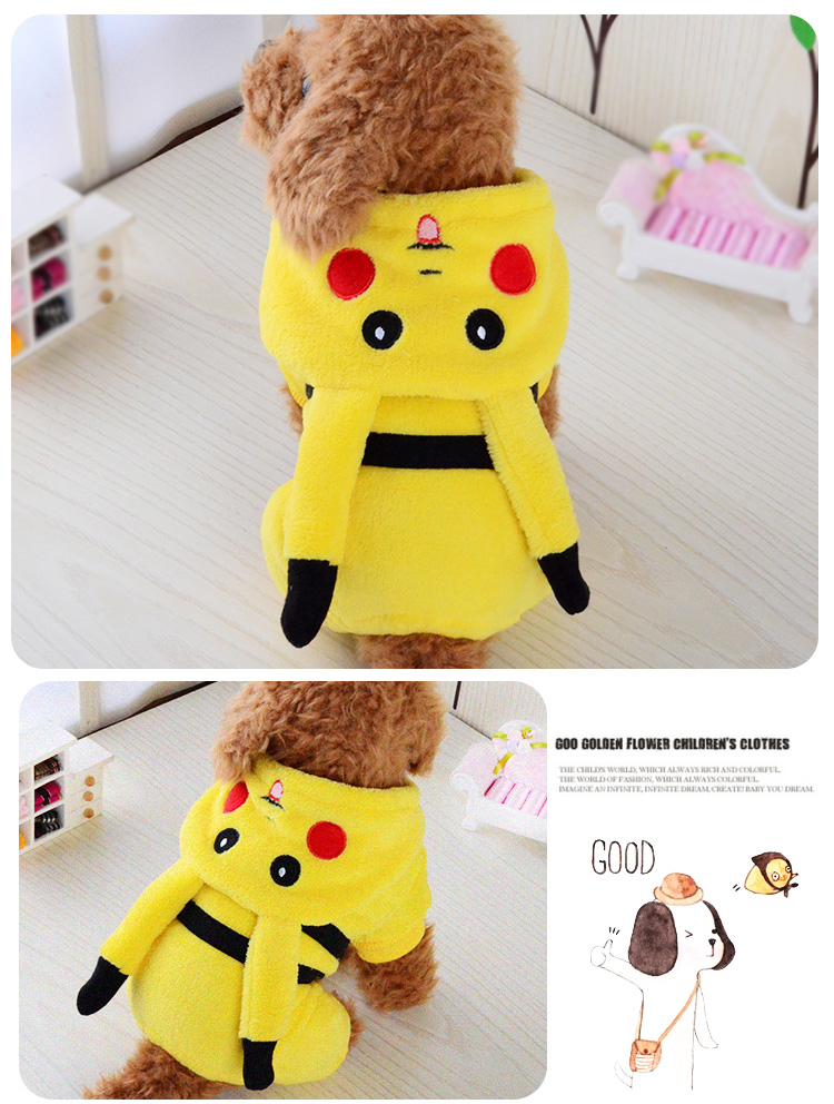 Quần áo cho chó Vật nuôi Pikachu biến quần áo bốn chân Quần áo Teddy quần áo mùa thu và mùa đông Chó con nhỏ quần áo mèo quần áo - Quần áo & phụ kiện thú cưng áo cho chó giá rẻ