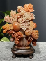 Laos stone crystal powder frozen fine ornaments flower basket more children more blessings and more longevity