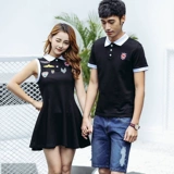 Рубашка без рукавов, юбка, парная одежда для влюбленных, летняя одежда, брендовый комплект, платье, коллекция 2022, воротник поло