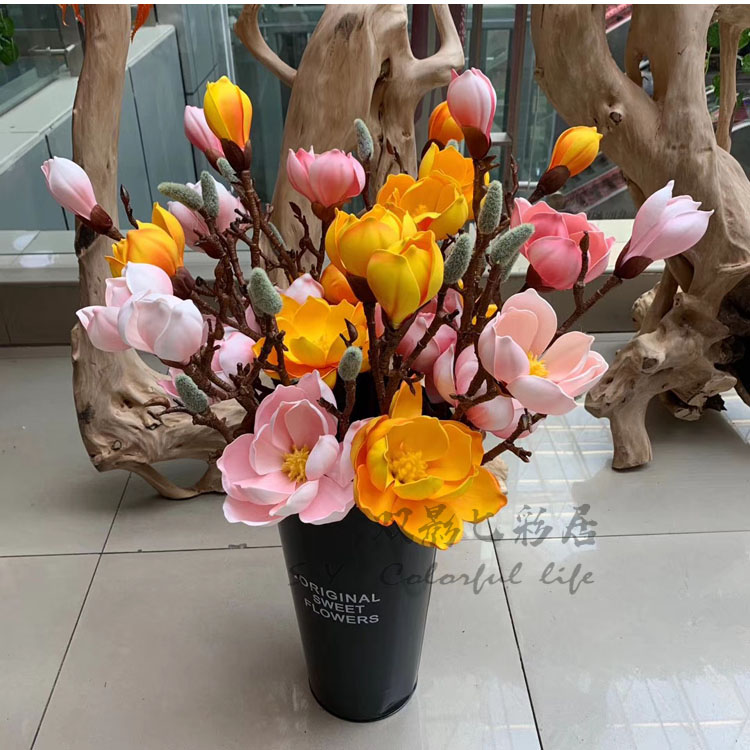 PU large magnolia flower simulated magnolia flower arrangement decorative imitation flower magnolia flower