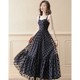 Sling dress long black temperament skirt female summer one-shoulder long skirt summer 2022 new large swing skirt