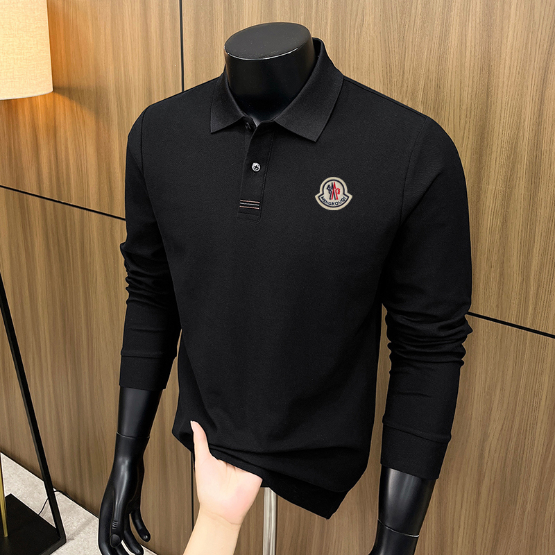 Outlet Clearance Genuine Moncler Long-Sleeve Polo Shirt Men's Business Casual Versatile High-End T-Shirt Top Outlet Clearance Genuine Moncler Long-Sleeve Polo Shirt Men's Business Casual Versatile High-End T-Shirt Top