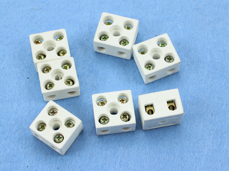 Crown high temperature resistant ceramic wiring terminal High frequency porcelain connector Small five-eye high-temperature joint 5-hole joint