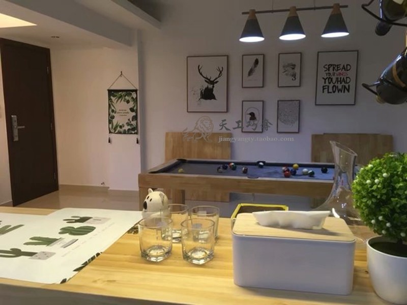 Solid wood two-in-one table for dining