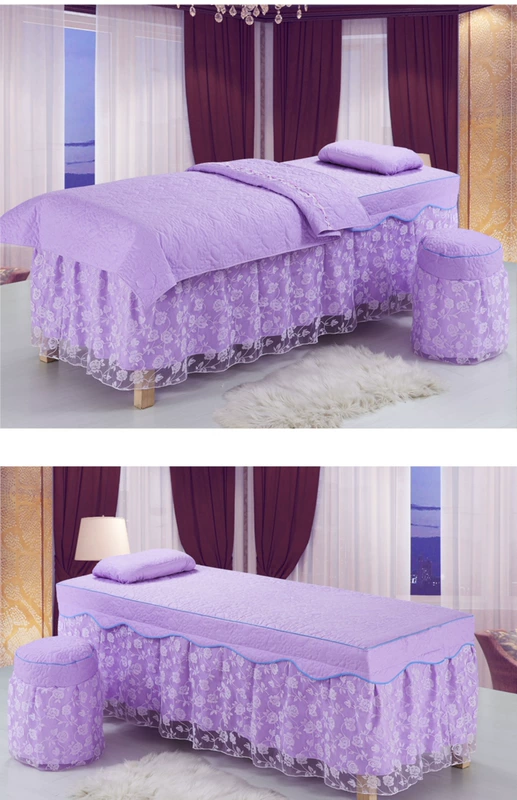 Vẻ đẹp giường bao gồm bốn bộ vật lý trị liệu màu rắn trải giường đẹp cơ thể tấm chăn quilt vẻ đẹp thẩm mỹ viện massage massage giường