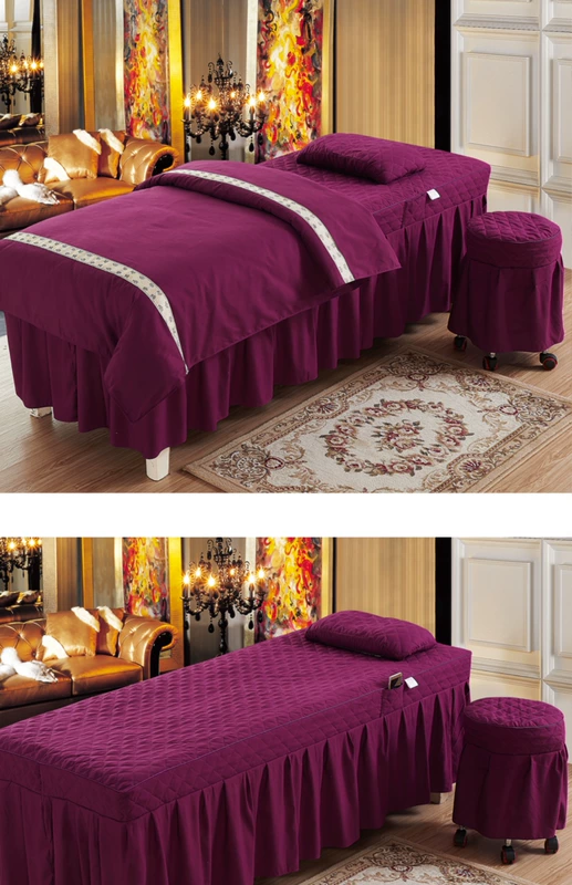 Beauty khăn trải giường gia đình bốn gia đình bốn hình thang bảng massage đầu với một munsu lỗ đặc biệt vẻ đẹp tùy chỉnh bedspread bedspread - Trang bị tấm