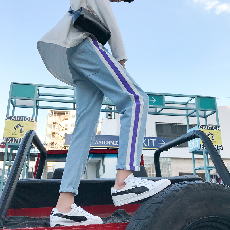 Mùa thu 2018 mới quần jeans rách nam phong cách Harajuku quần kaki nam