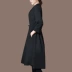 House of Dust mùa thu và mùa đông 2021 mặc mới cho phụ nữ ngắn giữa dài và áo khoác gió mỏng nhỏ của Hồng Kông phụ nữ trên đầu gối - Trench Coat