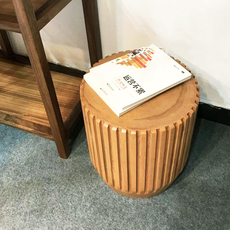 Резной стул 实木创意木墩北欧原木木凳成人根雕圆凳实木边几换鞋凳线条休闲凳