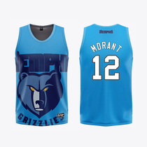 Basketball uniform single coat male grizzly bear No. 12 Morant Jersey sports quick-drying training vest bf wind loose