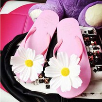 Handmade flower beach herringbone mopping flat heel with little fresh slippers Tourist holiday Women clips feet cool Drag S95
