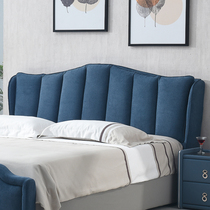 Headboard soft bag fabric can be removed and washed 1 8 meters simple modern backplane light luxury solid wood floor-to-ceiling headboard customization
