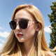 2025 New Women's Sunglasses, Stylish Cat-Eye Chain, Fashionable Korean Trend, Face-Slimming Nylon Sun Protection Sunglasses