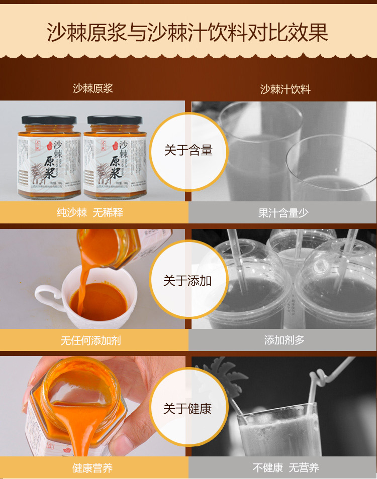 天汁然 野生沙棘原浆 188g 100%纯沙棘 图9