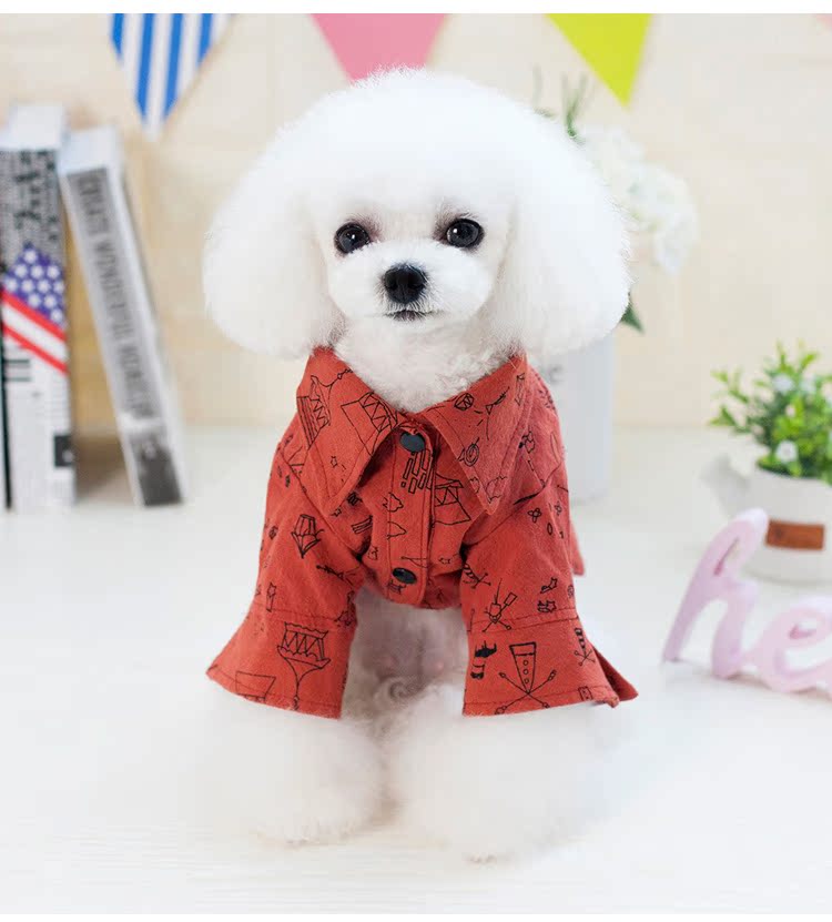 Quần áo thú cưng cotton thoải mái chó quần áo áo nhỏ chó Teddy quần áo chó VIP mùa xuân - Quần áo & phụ kiện thú cưng áo dài cho chó