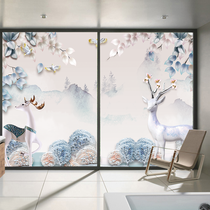 Frosted glass film window bathroom bathroom bathroom anti-window glass sticker Nordic deer shading for home