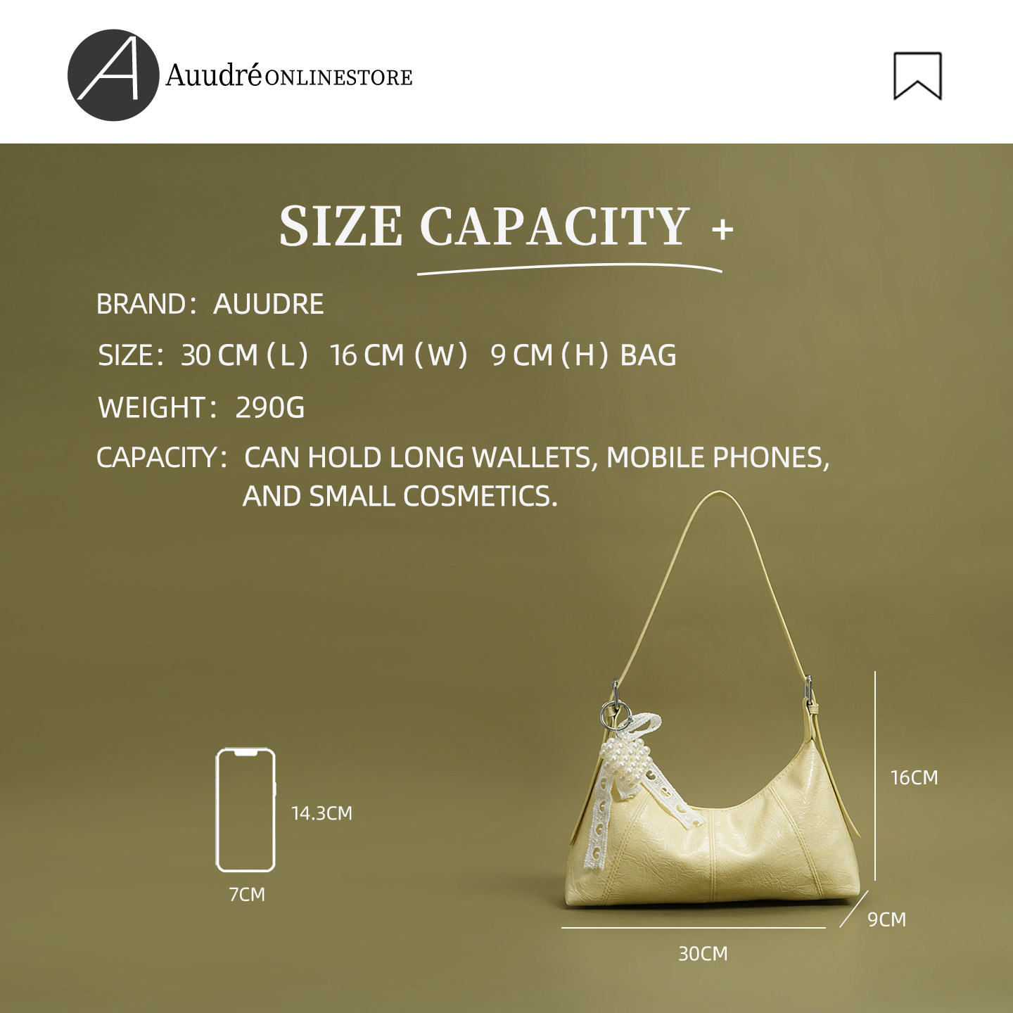 Auudre Minimalist Stylish Large Capacity Shoulder Underarm Bag For Women 2026 New Summer Fashion Commuter Crossbody Bag - Thumbnail 5