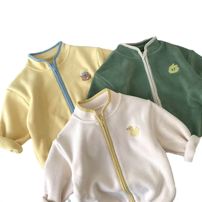 New Spring, Autumn and Winter Children's Stand-Up Collar Fleece Cardigan Jacket for Boys and Girls, Color-Blocking Thin Fleece Jacket for Layering New Spring, Autumn and Winter Children's Stand-Up Collar Fleece Cardigan Jacket for Boys and Girls, Color-Blocking Thin Fleece Jacket for Layering
