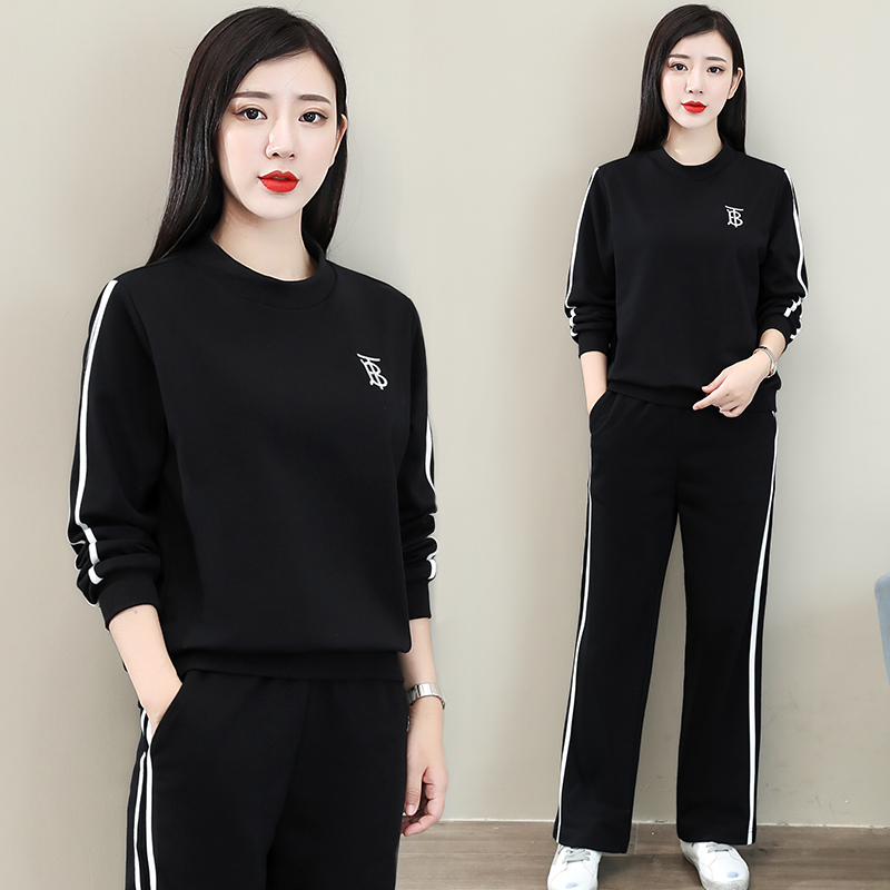Lady's thick T-shirt sports suit 2022 New women's spring and autumn sweatpants Two sets of fashion casual spring clothing sportswear