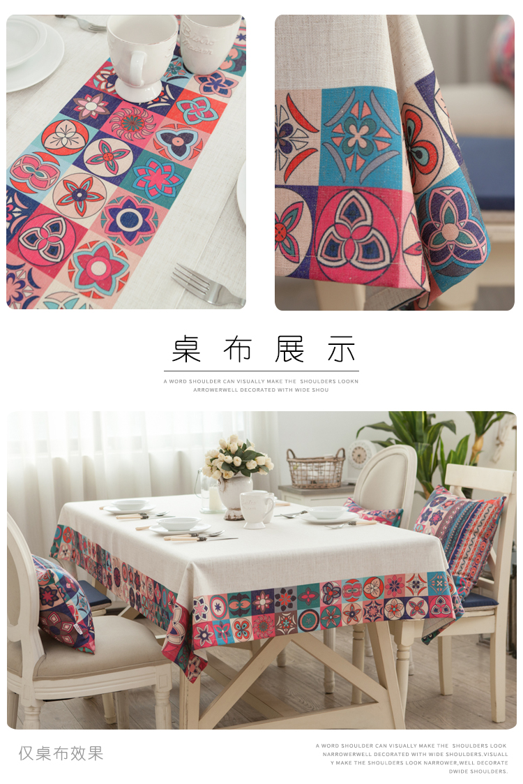 Khăn trải bàn bằng vải lanh nhỏ để bàn nhỏ tươi bàn vải cờ bàn bàn cà phê pad dân tộc gió hình chữ nhật lưới Trung Quốc - Khăn trải bàn khăn trải bàn trà