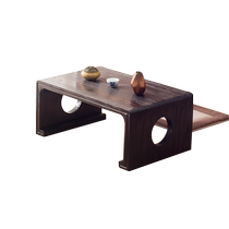 Solid wood tatami coffee table bay window table Japanese coffee table Chinese culture table tea table balcony low table simple kang piano table
