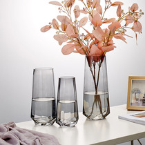 Nordic creative simple Vase ornaments living room flower arrangement dried flowers water glass transparent flower decoration table bedroom