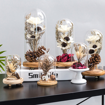 Nordic wind Net red milk tea shop coffee shop glass cover decorations transparent ornaments desk ins small furnishings