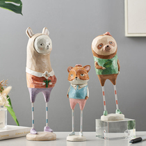 Nordic ins creative resin animal desktop small ornaments living room milk tea shop wine cabinet decoration personality crafts