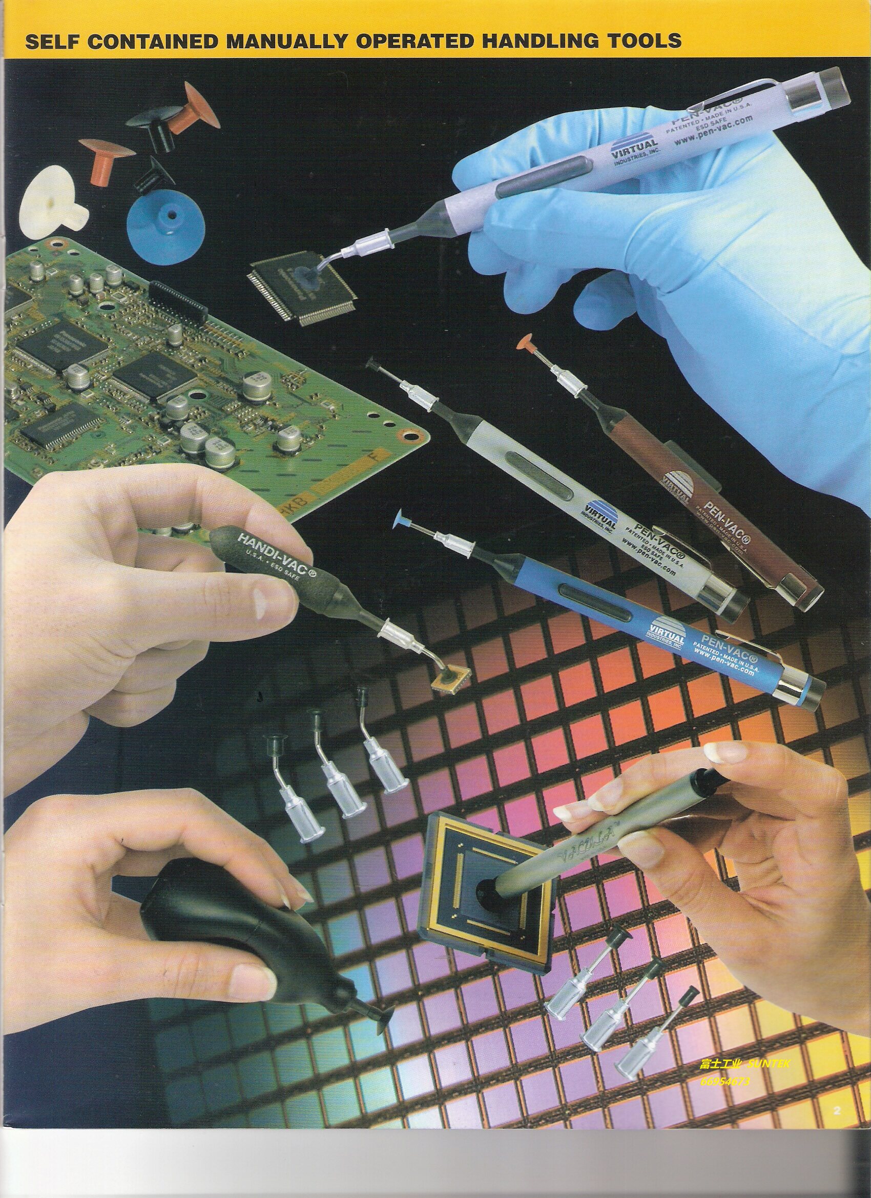 Vacuum suction pen in a vacuum