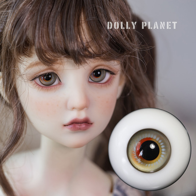 taobao agent Dolly Planet BJD/SD baby uses handmade glass eye bead black pupils+orange yellow gradient color ring R-32