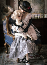 (瑜瑜酱)BJD SD MSD 3分 4分娃衣 波点连衣裙 点点裙