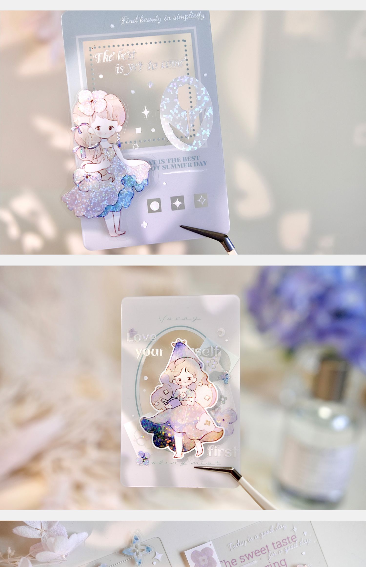 【預售】Vol4 花簾 雀斑茶新品原創模切貼紙卷 - 膠紙/膠帶/紙膠帶 - 紙 紫色