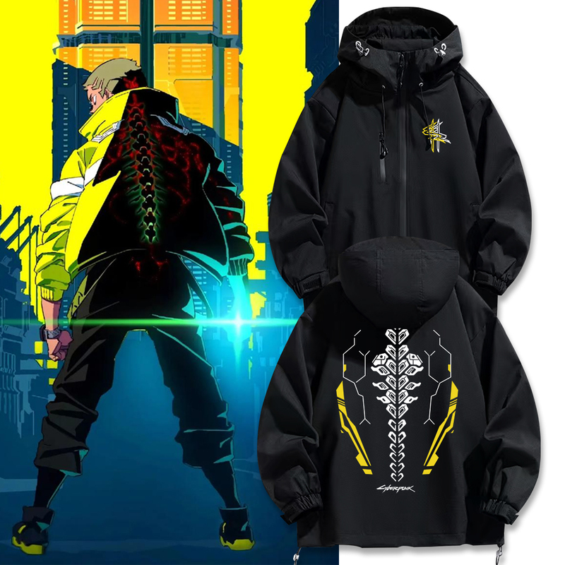 Anime Cyberpunk Edgerunners David Martinez Windproof and Waterproof Jacket Men's Autumn and Winter Warm Jacket