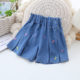 ເດັກຍິງ Tencel denim ສັ້ນ skirt 2024 ວິທະຍາໄລ summer summer ບາງ skirt pleated ສໍາລັບເດັກນ້ອຍຂະຫນາດນ້ອຍແລະຂະຫນາດກາງແລະເດັກຍິງເດັກນ້ອຍ