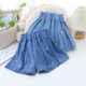 ເດັກຍິງ Tencel denim ສັ້ນ skirt 2024 ວິທະຍາໄລ summer summer ບາງ skirt pleated ສໍາລັບເດັກນ້ອຍຂະຫນາດນ້ອຍແລະຂະຫນາດກາງແລະເດັກຍິງເດັກນ້ອຍ